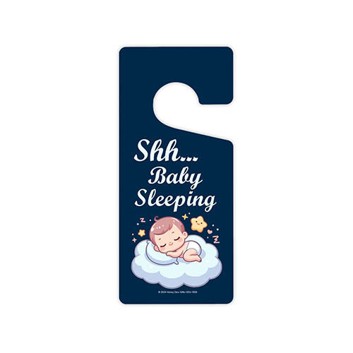 Shhh Baby Sleeping, Door Hangers, Door Knob Hanger, Bedroom Door Decor, Baby Room Decor, Baby Boy Nursery Decor, Door Signs for Bedroom, 4 inch by 9 inch