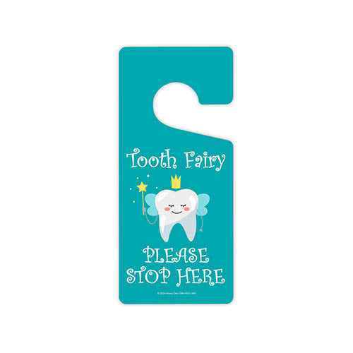 Tooth Fairy Please Stop Here, 4 inch by 9 inch, Door Hangers, Baby Room Decor, Bedroom Door Sign, Nursery Decor