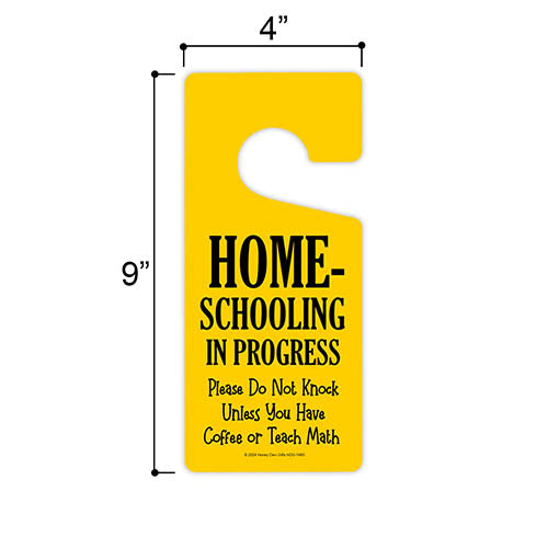 Homeschooling In Progress Please Do Not Knock, 4 inch by 9 inch, Door Hangers, Funny Door Sign, Homeschool Essentials