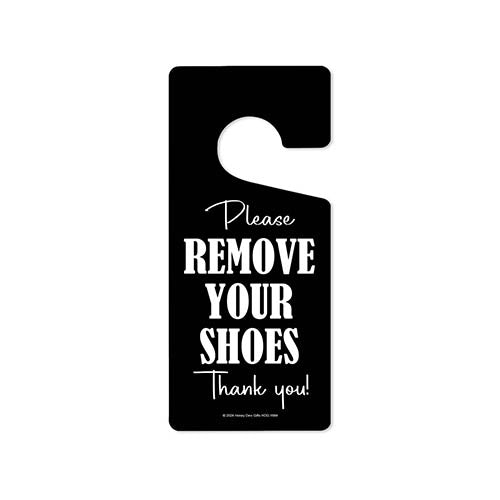 Please Remove Your Shoes Thank You, Bedroom Door Decor, Office Door Hanger, Front Door Sign, No Shoes Sign, 4 inch by 9 inch