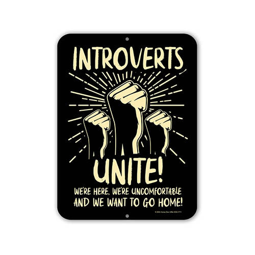 Introverts Unite, Funny Signs for Home, Room Decor for Bedroom, Introvert Room Decor, Funny Room Decor, Introvert Door Sign, Introvert Wall Sign, 9 inch by 12 inch, HDG 1711