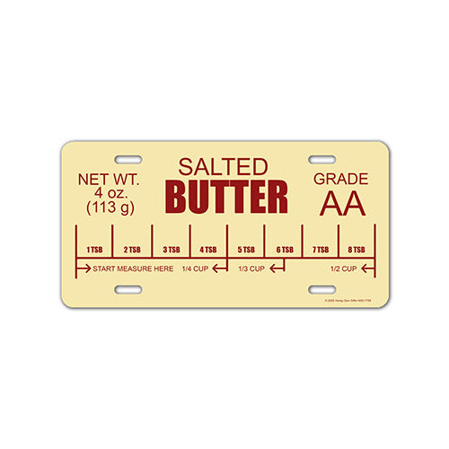 Salted Butter, Funny Decorative License Plate, Vanity Plates, Front Tag Plate, Novelty License Plates, Women Car Accessories, 12 inch by 6 Inch, HDG-1758