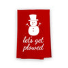 Let’s Get Plowed, Flour Sack Towel Cotton, Multi-Purpose Holiday Kitchen Towel, Christmas Decor