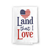 Land That I Love Kitchen Towels, 27 inch by 27 inch, 100% Cotton, Multi-Purpose Flour Sack Towels, Home and Kitchen Decor, Housewarming, Birthday, Fourth of July Gifts