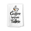 Coffee Before Talkie, 27 inch by 27 inch, 100% Cotton, Highly Absorbent Hand Towels, Funny Kitchen Towels