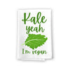 Kale Yeah I'm Vegan Funny Kitchen Towels, Flour Sack Towel, 27 inch by 27 inch, 100% Cotton, Highly Absorbent Hand Towels, Multi-Purpose Towel