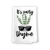 It's Party Thyme Funny Kitchen Towels Flour Sack Towel, 27 inch by 27 inch, 100% Cotton, Highly Absorbent Hand Towels, Multi-Purpose Towel