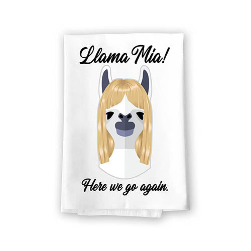 Llama Mia Home Decor for Pet Lovers, Funny Farm Animal Hanging Decorative Hand, Bathroom, and Dish Towel