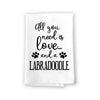 All You Need is Love and a Labradoodle Kitchen Towel, Dish Towel, Kitchen Decor, Multi-Purpose Pet and Dog Lovers Kitchen Towel, 27 inch by 27 inch Towel, Funny Towels