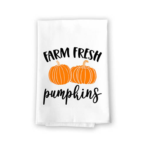 Farm Fresh Pumpkins, Autumn, Fall and Thanksgiving Decorative, Pumpkin Patch Multi-Purpose Cotton Flour Sack Dish and Hand Towel