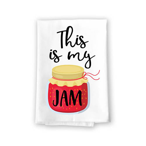 This is My Jam, 27 Inches by 27 Inches, Funny Decorative Kitchen Towels, Jam Lover Kitchen Towel, Funny Decorative Kitchen Gifts, Flour Sack Towel, Tea Towel, Dish Towel