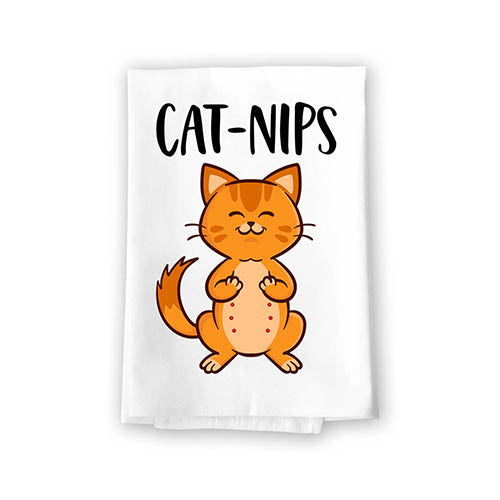 Cat-Nips, 27 Inches by 27 Inches, Multipurpose Cat Hand Towel, Hand Towels Funny, Cat Dish Towel, Cat Theme Gifts for Women, Cat Moms, Cat Dads, Fur Parents