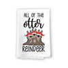 All of The Otter Reindeer, 27 Inches by 27 Inches, Christmas Kitchen Towels, Funny Christmas Dish Towels, Otter Christmas Towels