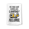 You Know What Rhymes with Camping? Alcohol, Funny Quotes Kitchen Towels, Camper Dish Towels, Gifts for Campers, Hand and Kitchen Towel, 27 Inches by 27 Inches