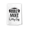Hike More, Worry Less, 27 Inches by 27 Inches, Hiking Themed Dish Towel, Funny Gifts Towel Hiking, Hiking Dish Towel for Home, Hiker Gifts for Women, Outdoorsmen, Hikers, Trekkers