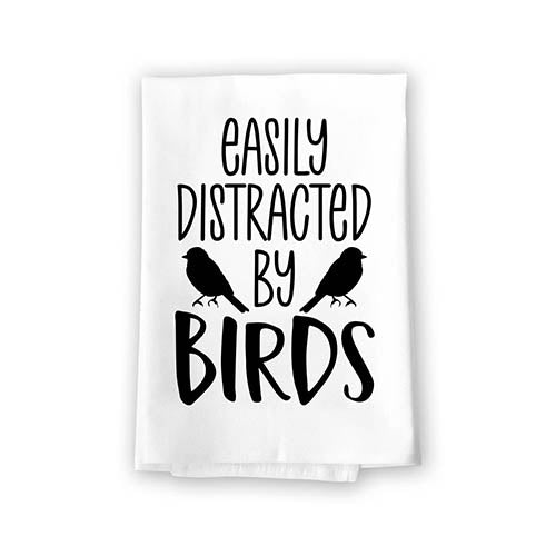 Easily Distracted by Birds, Dish Towels for Kitchen, 27 Inches by 27 Inches, Kitchen Hand Towels Decorative, Bird Lover Gifts, Gifts for Bird Owners, Bird Watchers