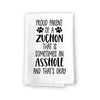 Proud Parent of a Zuchon That is Sometimes an Asshole, Funny Pet Kitchen Towels, Absorbent Dog Themed Hand and Dish Towel