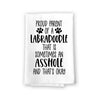 Proud Parent of a Labradoodle That is Sometimes an Asshole, Funny Pet Kitchen Towels, Absorbent Dog Themed Hand and Dish Towel