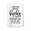 I Give Enough Fucks, 27 Inches by 27 Inches, Hand Towels Funny, Kitchen Towels Quotes, Fun Bathroom Hand Towels, Tea Towels Novelty, Dish Towels for Kitchen Funny