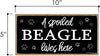 A Spoiled Beagle Lives Here - 5 x 10 inch Hanging, Wall Art, Decorative Wood Sign Home Decor