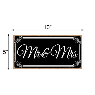 Mr. and Mrs. Newlywed Just Married 5 x 10 inch Hanging, Wall Art, Decorative Wood Sign Home Decor, Wedding Gifts