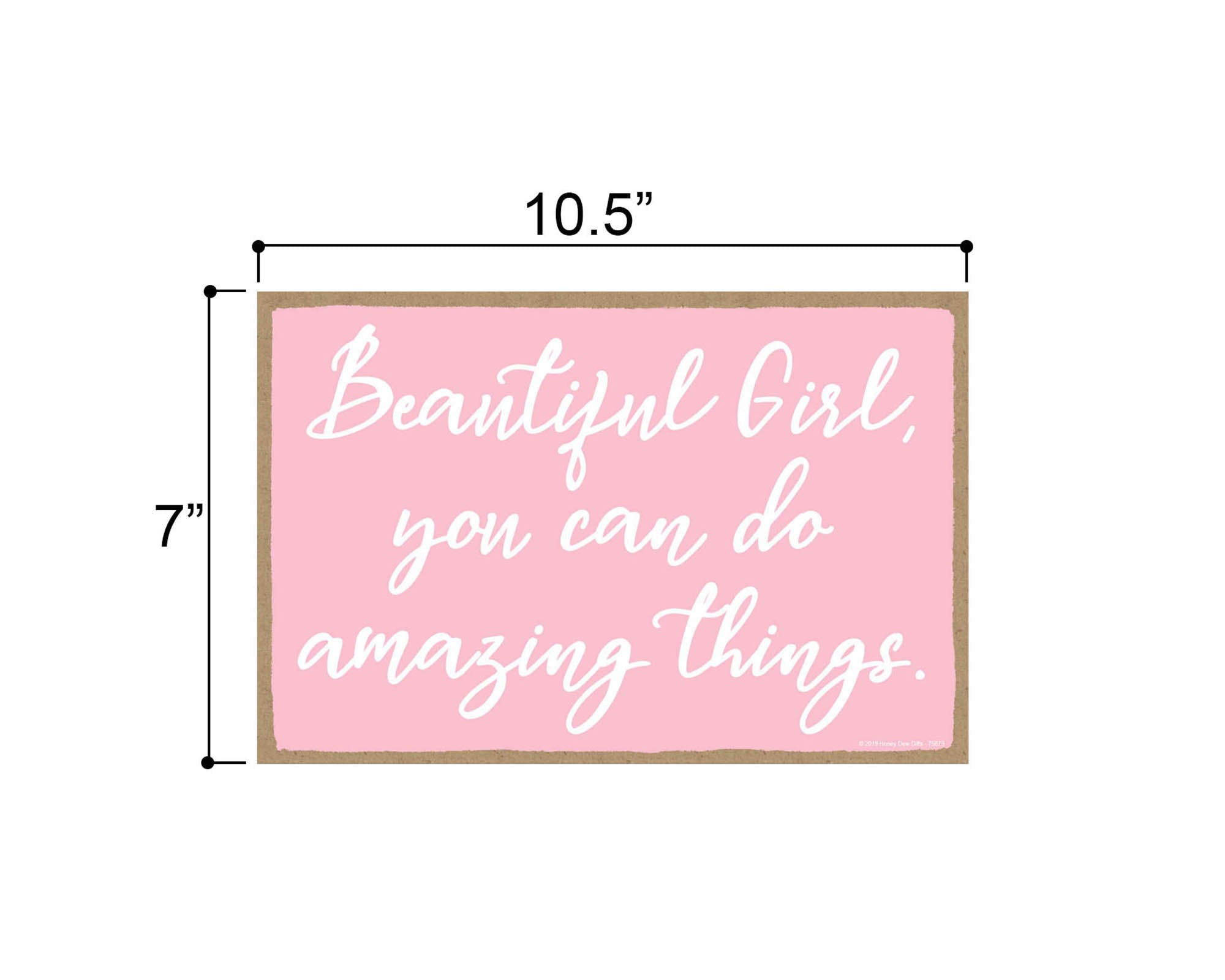 Beautiful Girl, You Can Do Amazing Things 7 inch by 10.5 inch Hanging Wood Sign, Motivational Wall Art, Inspirational Sign