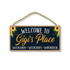 Welcome to Gigi’s Place, Wooden Home Decor for Grandma, Hanging Decorative Wall Sign, 5 x 10