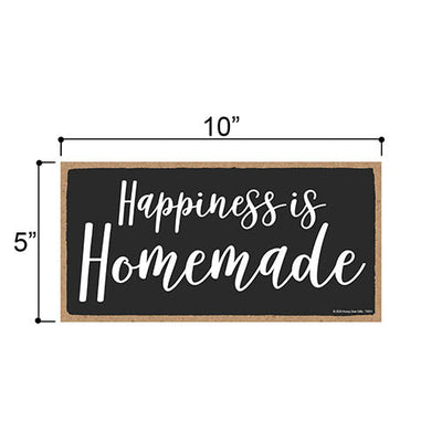 Happiness is Homemade, Wooden Home Decor, Hanging Wall Kitchen Sign, 5 Inches by 10 Inches