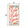 Zero Fucks Given Funny Inappropriate Signs, 5 inch by 10 inch Hanging Wooden Decorative, Wall Door Art, Home and Office Decor