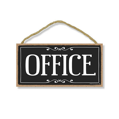 Office, 5 inch by 10 inch Hanging Door Sign, Home and Office Wood Decor, Housewarming Gifts, Hanging Wooden Signs