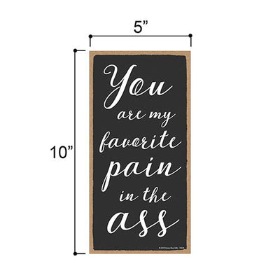 You are My Favorite Pain in The Ass, Funny Inappropriate Wooden Home Decor, Hanging Wall Sign, 5 x 10