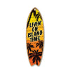 Livin' on Island Time Wooden Surfboard Signs, 5 inch by 16 inch, Wooden Hanging Sign, Decorative Wall Art, Home Party Summer Decor