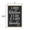 A Messy Kitchen is A Sign of Happy Family, 7 Inches by 10.5 Inches, Wall Hanging Sign, Funny Kitchen Quotes, Housewarming Gift
