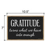 Gratitude, Inspirational Positive Quotes Wood Wall Decor, Christian Home Decorative Hanging Sign, 7 Inches by 10.5 Inches