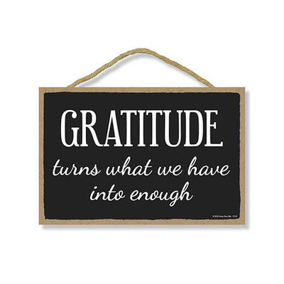 Gratitude, Inspirational Positive Quotes Wood Wall Decor, Christian Home Decorative Hanging Sign, 7 Inches by 10.5 Inches