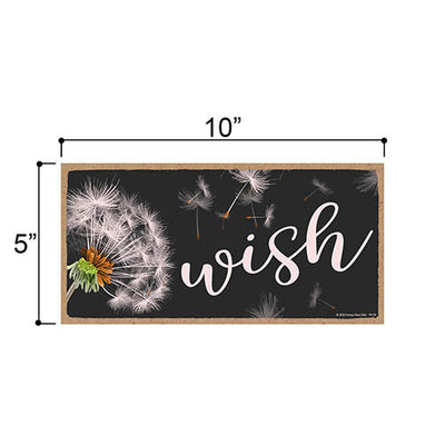 Inspirational Positive Quotes Wood Wall Decor, Dandelion Theme Motivational Home Decorative Hanging Sign, 5 Inches by 10 Inches