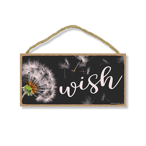 Inspirational Positive Quotes Wood Wall Decor, Dandelion Theme Motivational Home Decorative Hanging Sign, 5 Inches by 10 Inches