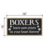 Boxers Leave Paw Prints Wooden Home Decor for Dog Pet Lovers, Decorative Wall Sign, 5 Inches by 10 Inches
