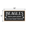 Beagles Leave Paw Prints Wooden Home Decor for Dog Pet Lovers, Decorative Wall Sign, 5 Inches by 10 Inches