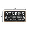 Yorkies Leave Paw Prints Wooden Home Decor for Dog Pet Lovers, Decorative Wall Sign, 5 Inches by 10 Inches