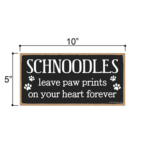 Schnoodles Leave Paw Prints Wooden Home Decor for Dog Pet Lovers, Decorative Wall Sign, 5 Inches by 10 Inches