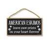 American Eskimos Leave Paw Prints Wooden Home Decor for Dog Pet Lovers, Decorative Wall Sign, 5 Inches by 10 Inches