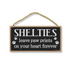 Shelties Leave Paw Prints Wooden Home Decor for Dog Pet Lovers, Decorative Wall Sign, 5 Inches by 10 Inches