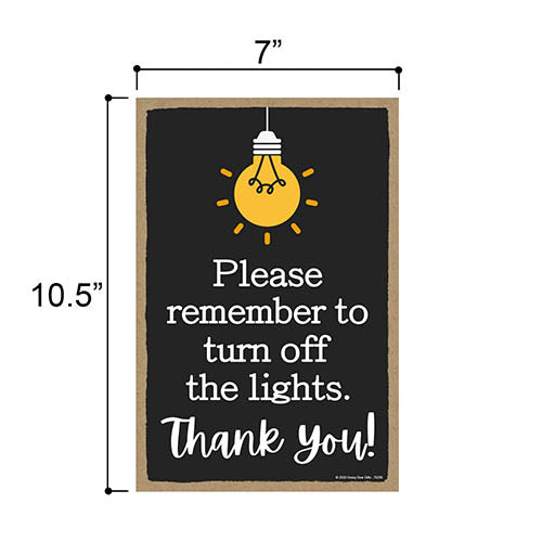 Please Remember to Turn Off The Lights, Rules Sign for Rental Properties, Vacation Home Signs, 7 Inches by 10.5 Inches