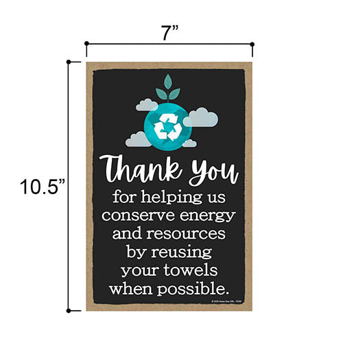 Thank You for Helping Us Conserve Energy, Rules Sign for Rental Properties, Vacation Home Signs, 7 Inches by 10.5 Inches