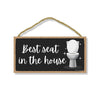 Best Seat in The House, Funny Bathroom Wall Hanging Decor, Wooden Home Decorative Toilet Sign, 5 Inches by 10 Inches