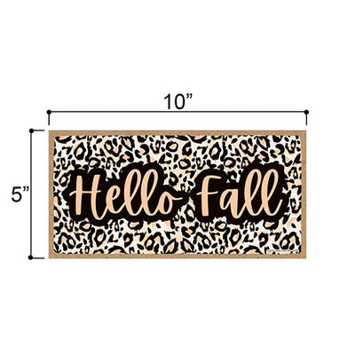 Hello Fall, Fall and Autumn Signs Decor, Decorative Wood Hanging Sign, 5 Inches by 10 Inches