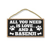 All You Need is Love and a Basenji, Funny Wooden Home Decor for Dog Pet Lovers, Hanging Decorative Wall Sign, 5 Inches by 10 Inches