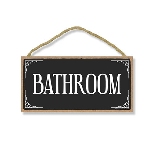 Bathroom, Bathroom Door Signs,10 Inch by 5 Inch, Bathroom Wood Sign, Black Bathroom Decor, Door Sign, Bathroom Signs, Door Decor, Bathroom Decor