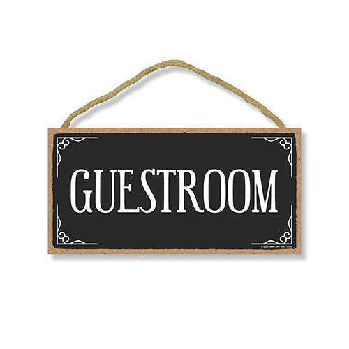 Guestroom, Rules Sign for Rental Properties, Vacation House Door Signs, Guestroom Wall Sign, Wood Signage for Home and Business, 5 Inches by 10 Inches